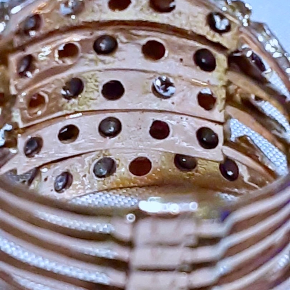 SOLD   HP! Rare Antique Harem Ring 14K Yellow Gold Garnet & Sapphire 5 Band - Picture 3 of 12